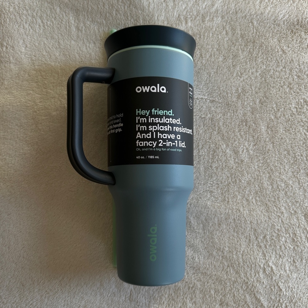 Owala 40 oz tumbler in Lost Valley (blue-gray)